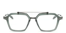 Shop AKONI Unisex Aviator Eyeglasses in Green online.