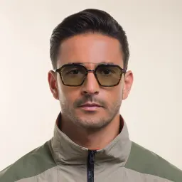 Shop AKONI Unisex Aviator Eyeglasses in Grey online.
