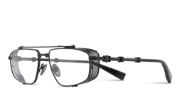 Shop BALMAIN Unisex Wide Aviator Eyeglasses in Black online.
