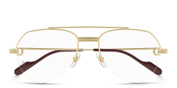 Shop Cartier Première de Cartier Wide Pilot Eyeglasses in Gold online.