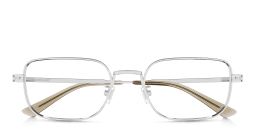 Shop MONTBLANC Wide Rectangle Eyeglasses in Silver online.