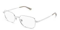 Shop MONTBLANC Wide Rectangle Eyeglasses in Silver online.