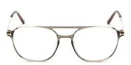 Shop TOM FORD Pilot Eyeglasses in Shiny Light Green online.