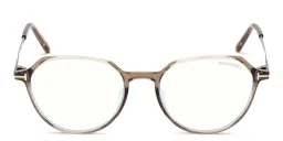 Shop TOM FORD Round Eyeglasses in Brown online.