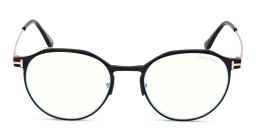 Shop TOM FORD Round Eyeglasses in Matte Black online.