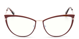 Shop TOM FORD Wide Cat-Eye Eyeglasses in Shiny Bordeaux online.