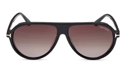 Shop TOM FORD Marcus Pilot Sunglasses in Shiny Black online.