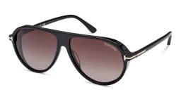 Shop TOM FORD Marcus Pilot Sunglasses in Shiny Black online.
