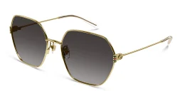 Shop GUCCI Irregular Sunglasses in Gold online.