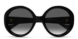 Shop GUCCI Oversized Round Sunglasses in Black online.