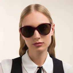 Shop GUCCI Cat-Eye Sunglasses in Red online.