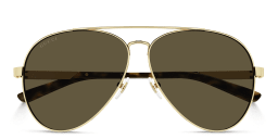 Shop GUCCI Aviator Sunglasses in Gold online.