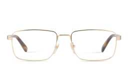 Shop GUCCI Wide Rectangle Eyeglasses in Gold online.