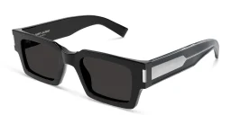 Shop SAINT LAURENT Unisex Rectangle Sunglasses in Black online.