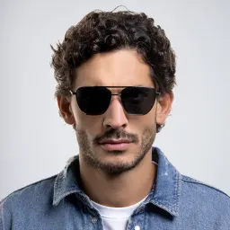 Shop BOTTEGA VENETA Aviator Sunglasses in Gunmetal online.