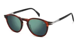 Shop DAVID BECKHAM Round Sunglasses in Brown Horn online.