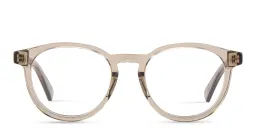 Shop BOTTEGA VENETA Unisex Round Eyeglasses in Brown online.