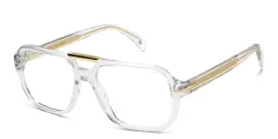 Shop DAVID BECKHAM Rectangle Eyeglasses in Crystal Gold online.