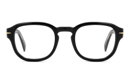 Shop DAVID BECKHAM Rectangle Eyeglasses in Black online.
