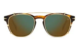 Shop DAVID BECKHAM Timeless Icons Square Eyeglasses in Red Havana online.