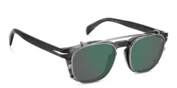 Shop DAVID BECKHAM Timeless Icons Square Eyeglasses in Grey Horn online.