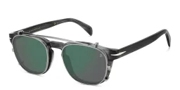 Shop DAVID BECKHAM Timeless Icons Square Eyeglasses in Grey Horn online.