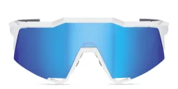 Shop 100 % Speedcraft Half-Rim Irregular Sunglasses in White online.