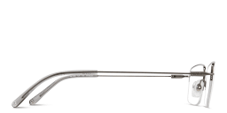 Shop EYE'M Logo Half-Rim Rectangle Eyeglasses in Gunmetal online.