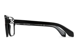 Shop OFF WHITE Logo Unisex Wide Square Eyeglasses in Shiny Black online.
