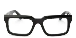 Shop OFF WHITE Unisex Square Eyeglasses in Rubber Black online.