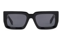 Shop OFF WHITE Boston Unisex Rectangle Sunglasses in Black online.