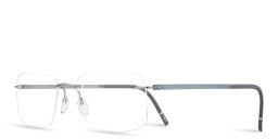 Shop Silhouette Rimless Wide Square Eyeglasses in Grey online.
