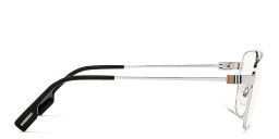 Shop BURBERRY Wide Square Eyeglasses in Silver online.