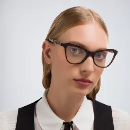 Shop BURBERRY Cat-Eye Eyeglasses in Dark Havana online.