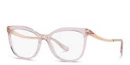 Shop BVLGARI Cat-Eye Eyeglasses in Transparent Pink online.
