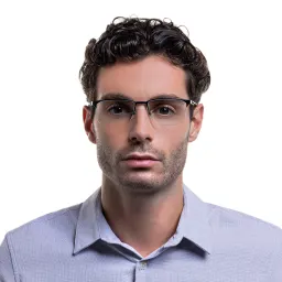 تسوق نظارات طبية بيلو واسعة بنصف إطار امبوريو أرماني بلون أسود مطفي أونلاين.
