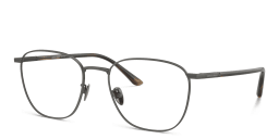 Shop GIORGIO ARMANI Square Eyeglasses in Brushed Gunmetal online.