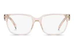Shop PRADA Rectangle Eyeglasses in Transparent Pink online.
