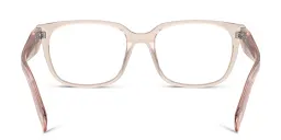 Shop PRADA Rectangle Eyeglasses in Crystal Pink online.