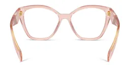Shop PRADA Logo Cat-Eye Eyeglasses in Transparent Peach online.