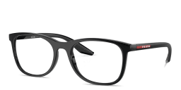 Shop Prada Linea Rossa Logo Signature Pillow Eyeglasses in Blue online.