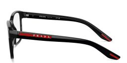 Shop Prada Linea Rossa Logo Signature Wide Pillow Eyeglasses in Matte Black online.