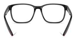Shop Prada Linea Rossa Logo Signature Wide Pillow Eyeglasses in Matte Black online.