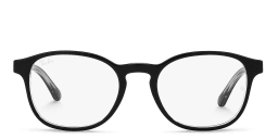 Shop Ray-Ban Unisex Panthos Eyeglasses in Black On Transparent online.