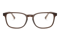 Shop Ray-Ban Unisex Pillow Eyeglasses in Brown On Transparent Light Brown online.