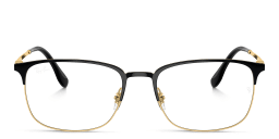 Shop Ray-Ban Optics Unisex Pillow Eyeglasses in Black On Gold online.