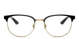 Shop Ray-Ban Unisex Irregular Eyeglasses in Black On Gold online.