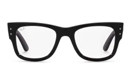 Shop Ray-Ban Mega Wayfarer Unisex Square Eyeglasses in Black online.