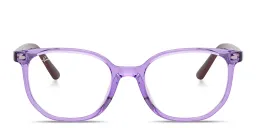 Shop Ray-Ban Junior Elliot Kids Irregular Eyeglasses in Transparent Violet online.