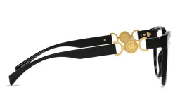Shop VERSACE Medusa Wide Cat-Eye Eyeglasses in Black online.